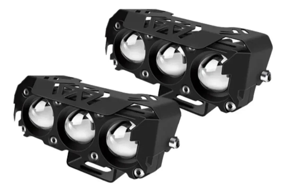 Exploradoras Faros Led Triple Lupa Dual Color Tipo Buho