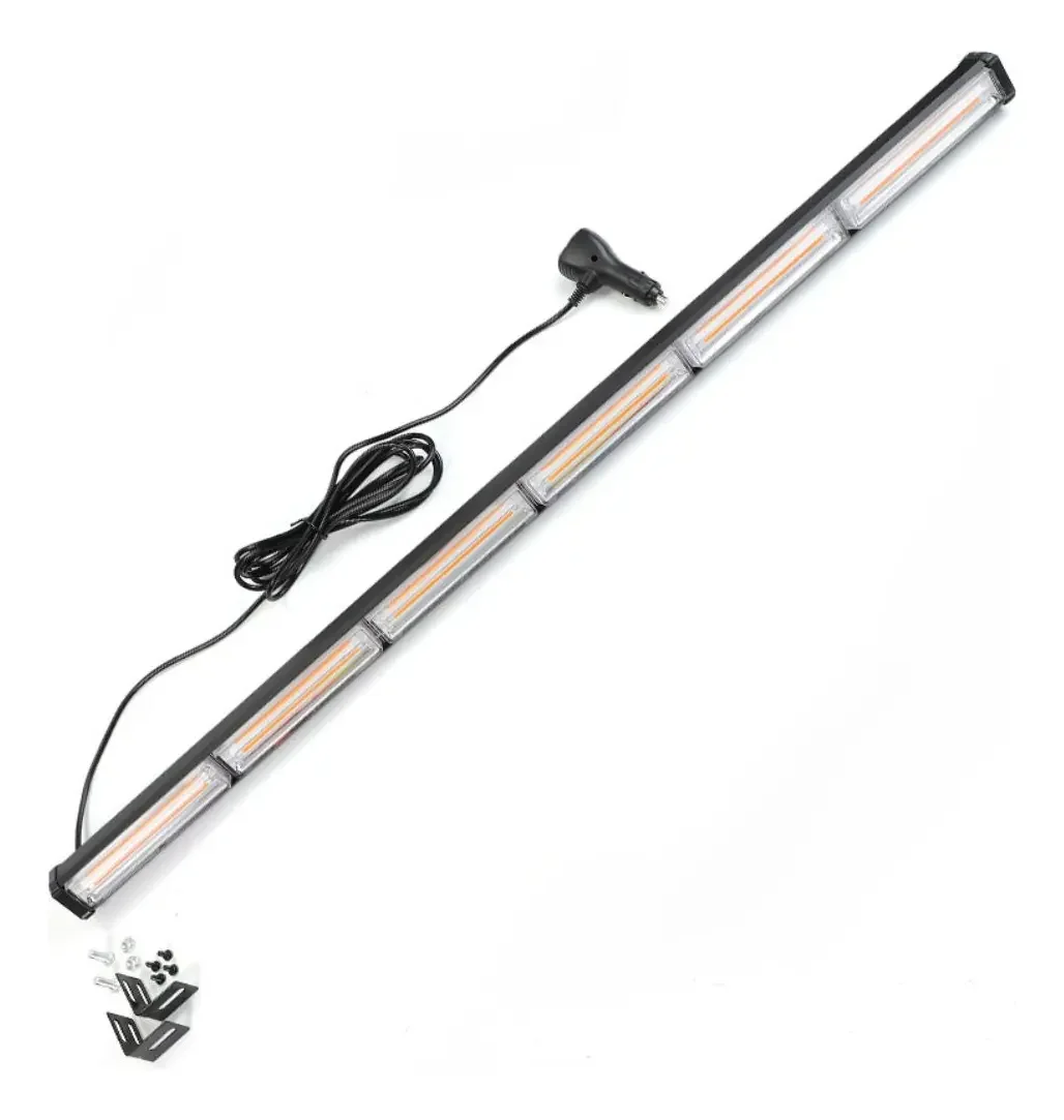 Barra Led Panorámica Strobo Emergencia Amarillo 6 Tacos 88.7cm Ambar