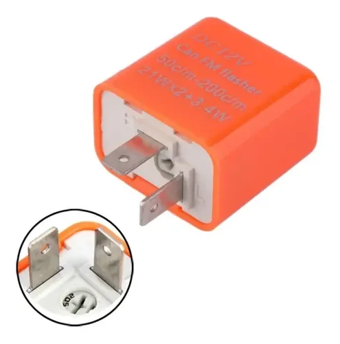 MODULO INTERMITENTE FLASHER NARANJA PARA MOTO 2 PINES