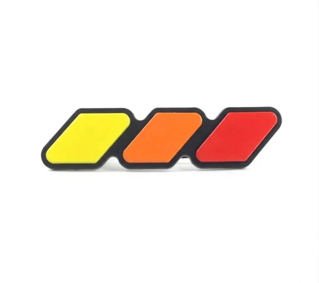 Emblema Tricolor Para Parrilla Universal Naranja