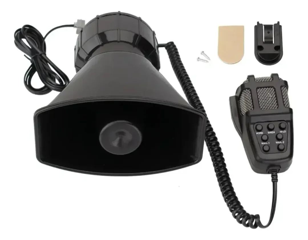 Sirena Policial Pa 7 Tonos Con Microfono 100w