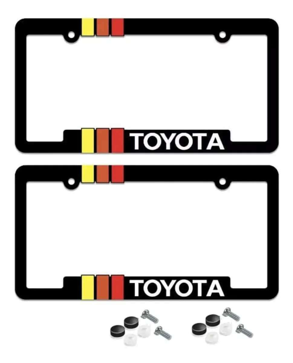 Marcos Porta Placa Toyota Tricolor Con Tornillos (par)