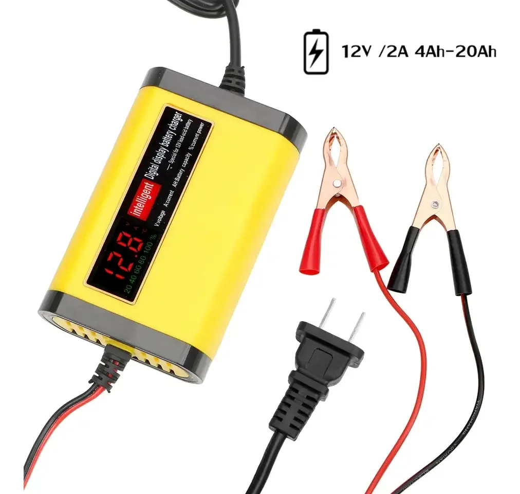 Cargador De Batería Inteligente Led 2a 12v Para Carros Motos