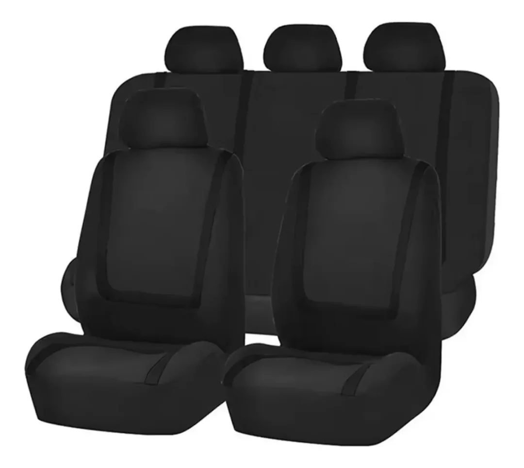 Forros de asiento tela poliéster negro centurión 9 pcs