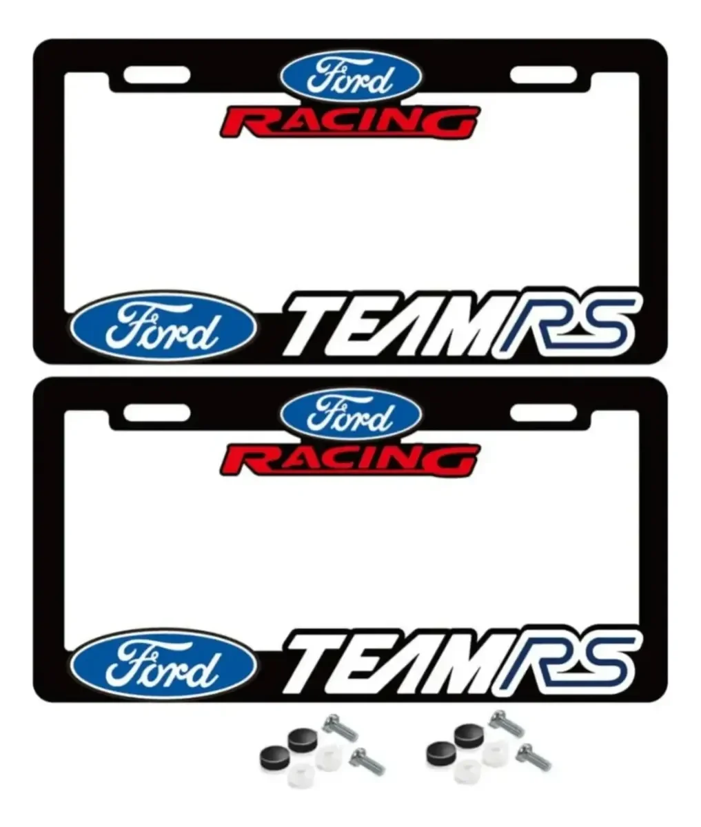 Par de Porta Placa Marcos Par Ford Team RS Con Tornillo