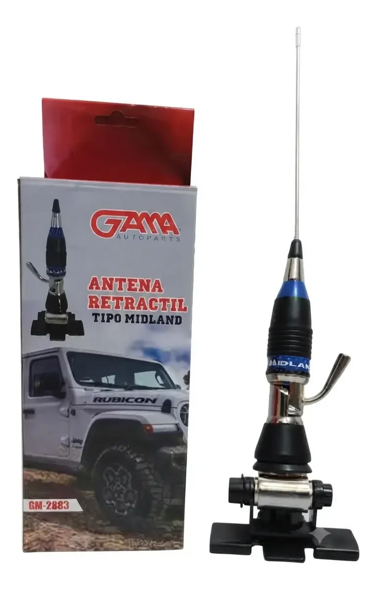 Antena Látigo Universal De Lujo Tipo Midland Para Capot Azul