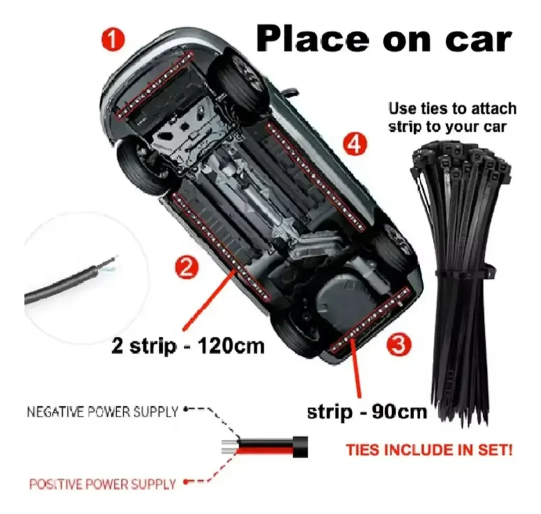 Cintas Luces Led Para Chasis Con Bluetooth Carros · imagen 3