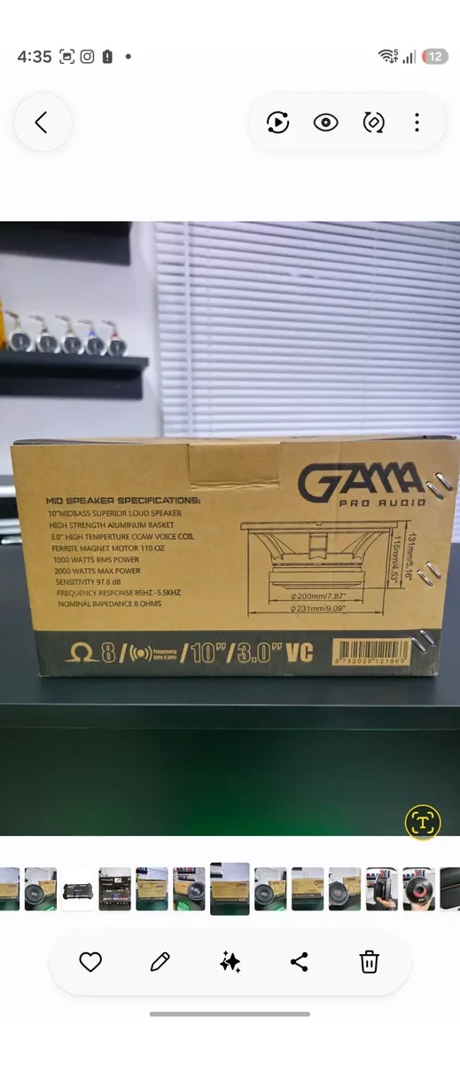 Medio Bajo 10 Pulgadas 2000w Marca Gama (unidad) · imagen 2