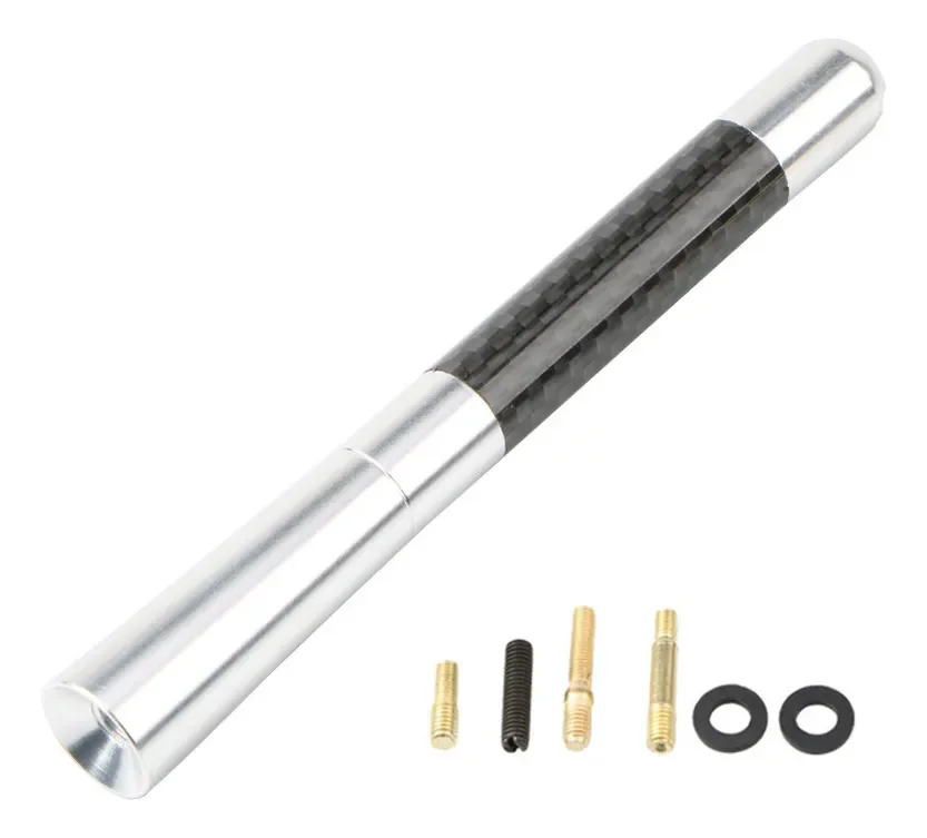 Antena Universal Corta JDM Plateado