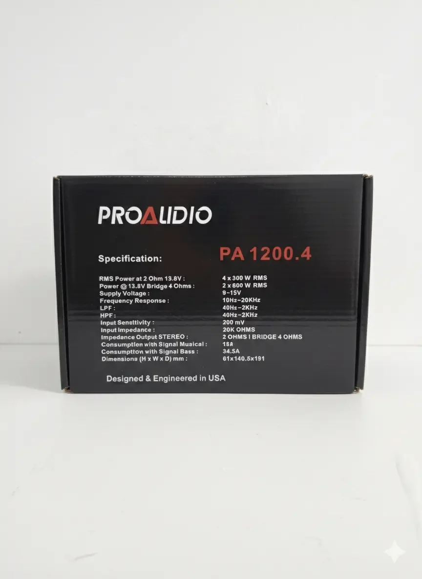 Planta Amplificador Nano 1200.4 Watts Marca Proaudio · imagen 4