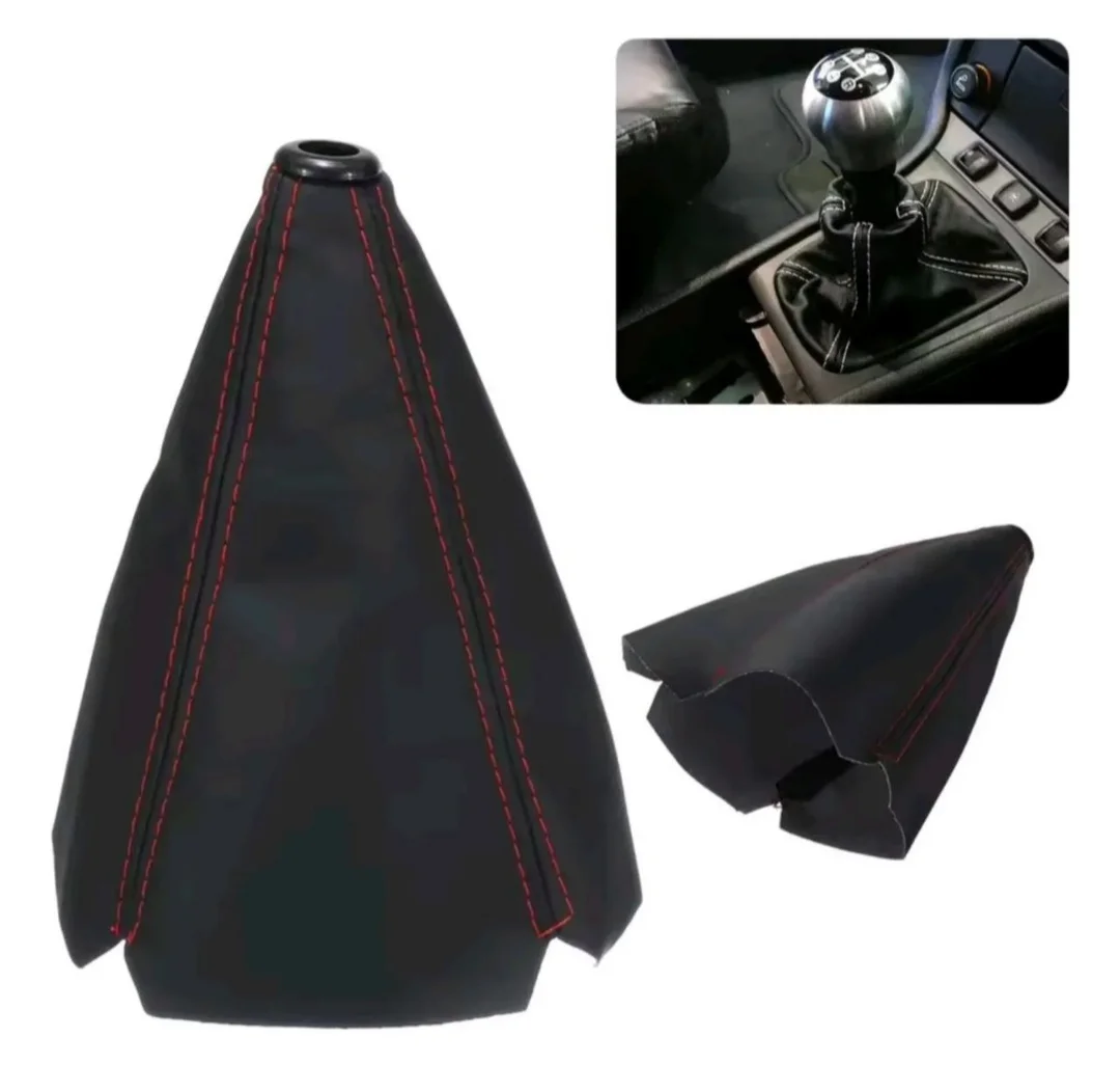 Funda Para Palanca Semicuero Negro/rojo