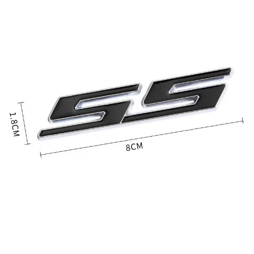 Emblema SS Pequeño - Negro Borde Cromado
