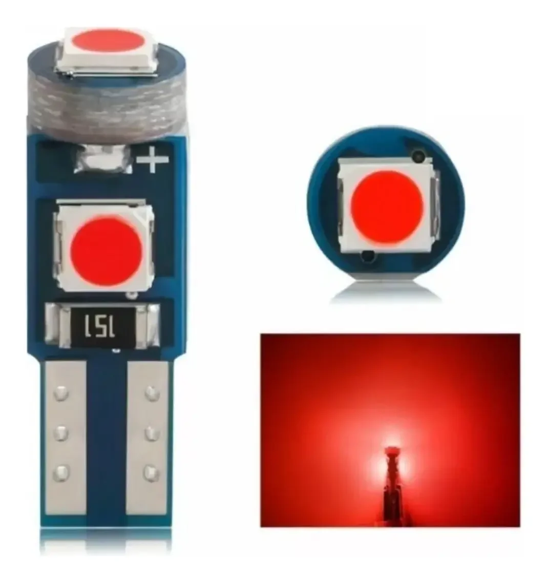 Muelitas Led T5 Para Tablero Cluster De Carro - Rojo