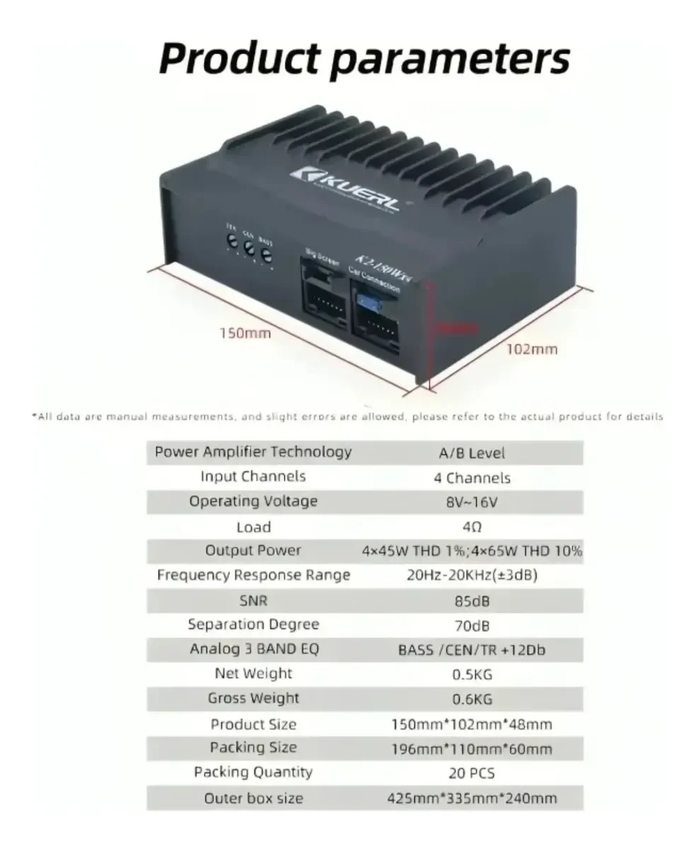 Amplificador Dsp K2 Para Pantallas Android 4 Vias Kuerl 150w · imagen 3