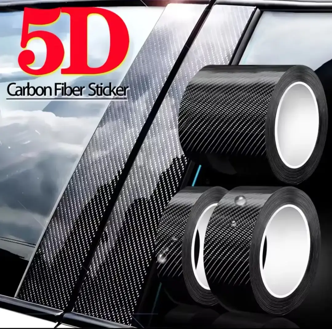 Cinta Adhesiva Vinil 5d Fibra De Carbono Brillante 10cm X 5m · imagen 2