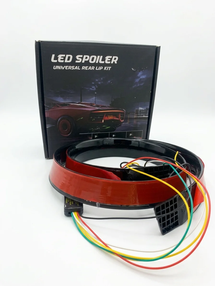 Spoiler Con Luz Led Universal Negro Brillante