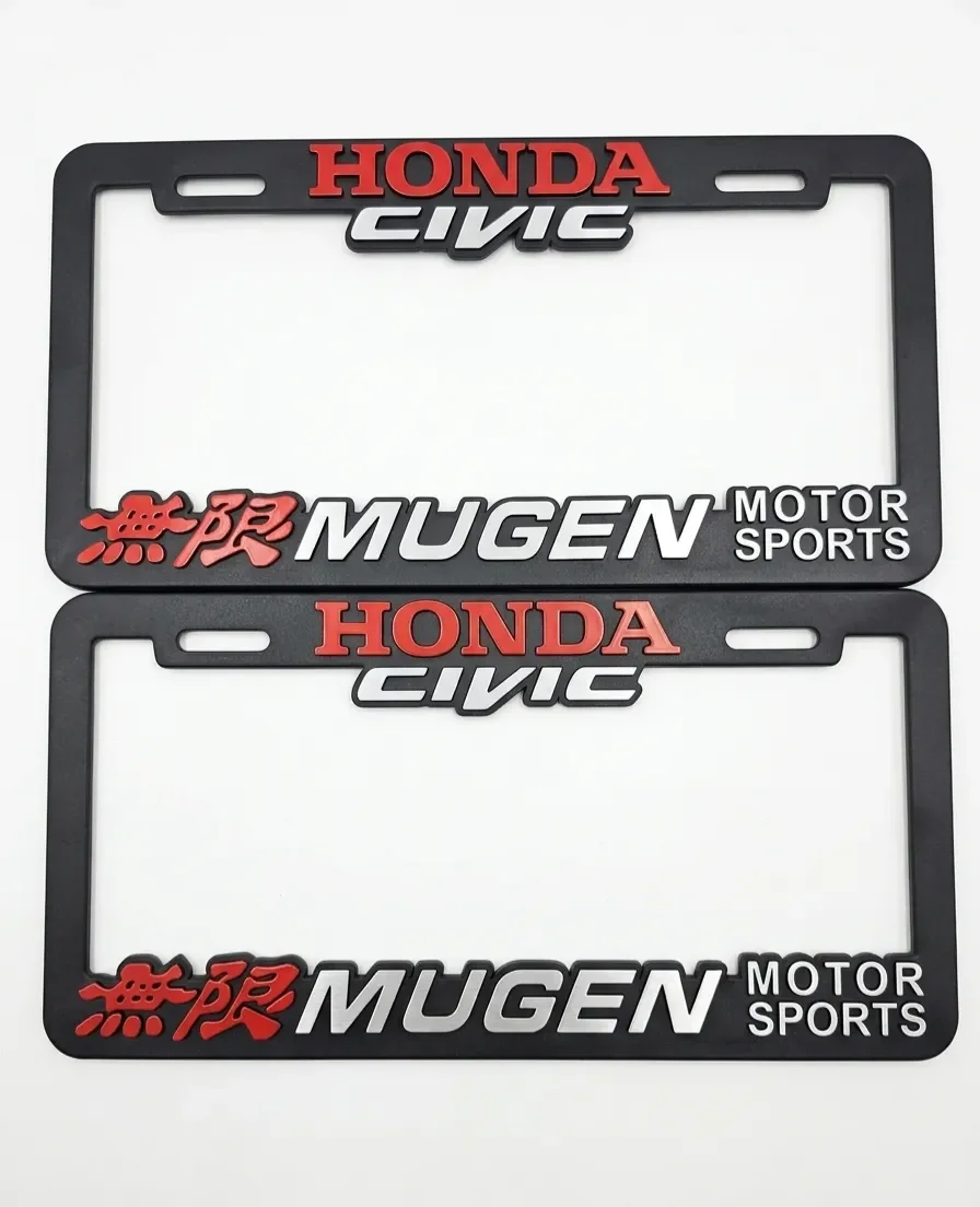 Par de Porta Placa Marcos Honda Mugen Sin Tornillos