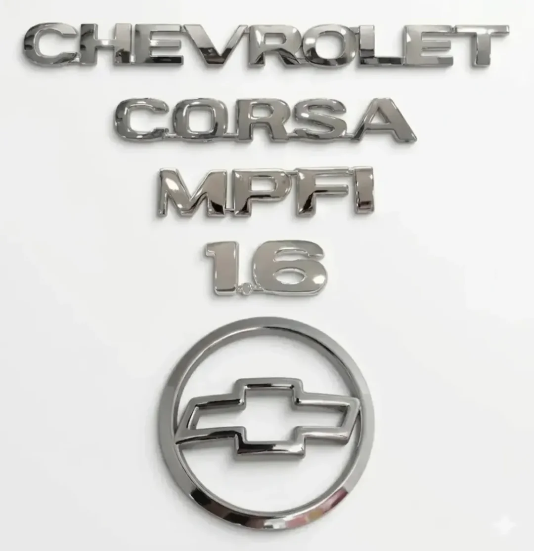 Kit De Emblemas Letras Chevrolet Corsa