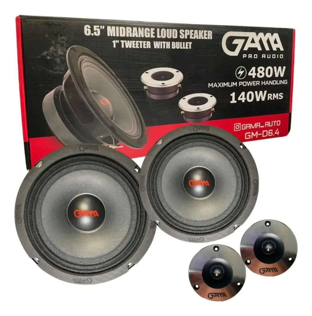 Combo De Medios 6.5 Mas Tweeter Tipo Bala 480w Marca Gama