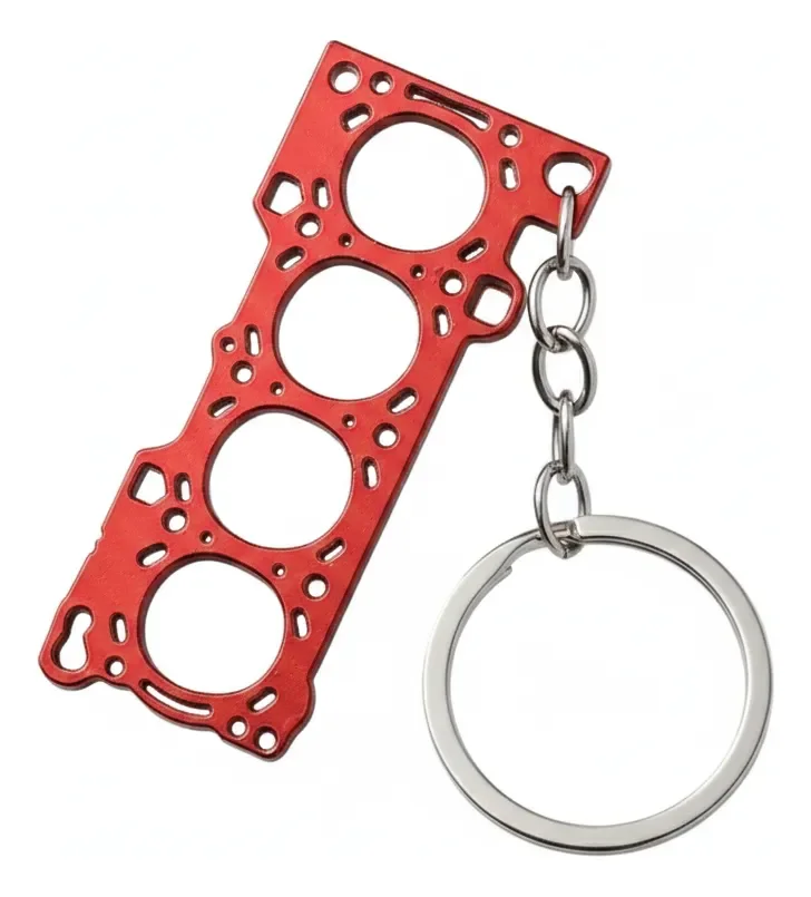 Llaveros Tuning Tipo Empacadura De Motor Rojo