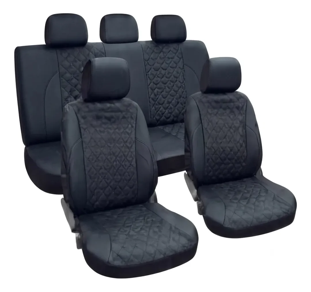 Forros de asiento semi cuero diamante negro 11 pcs centurión universal