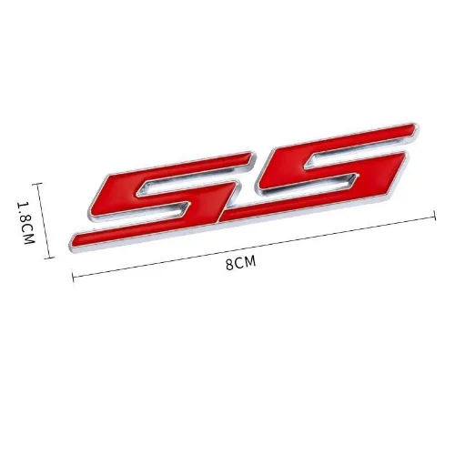 Emblema SS Pequeño - Rojo Borde Cromado