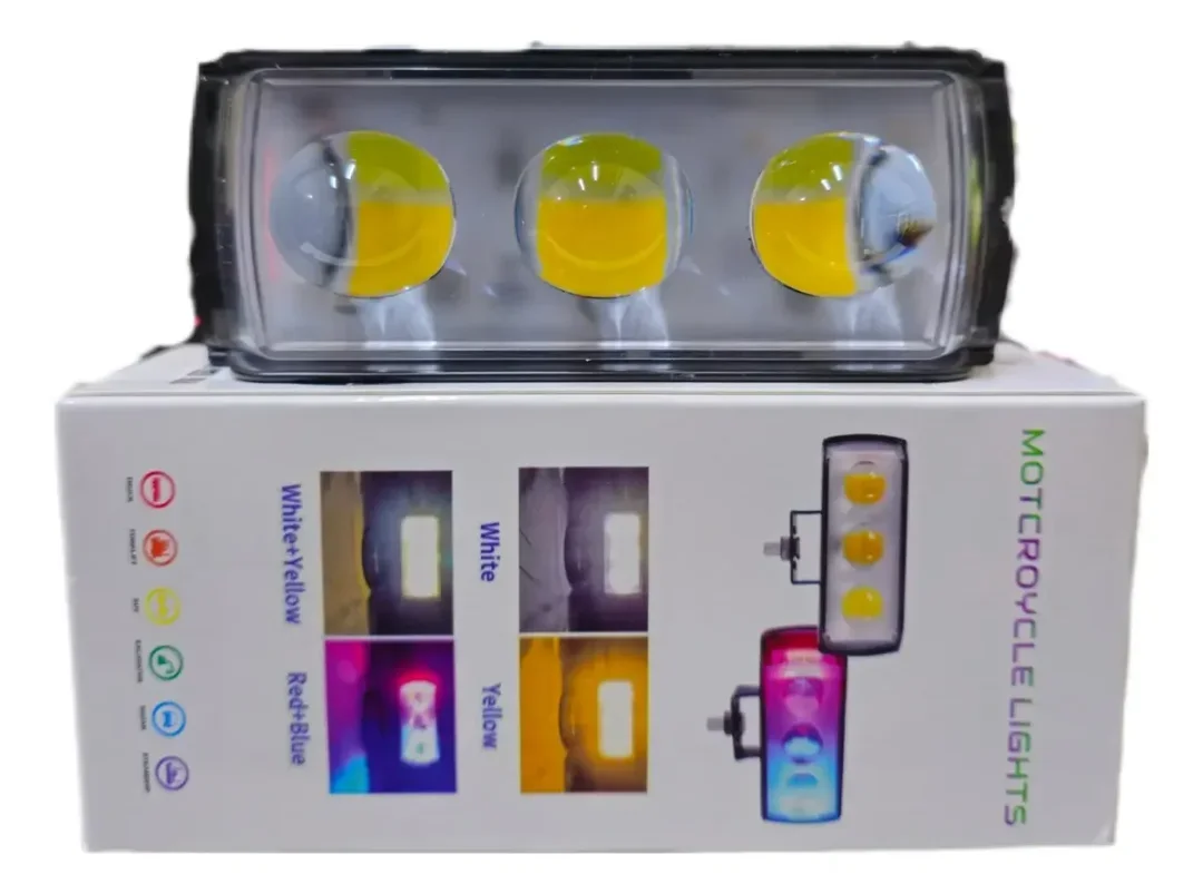 Exploradora Faro Lupa Led Triple Dual Color Strobo Policial