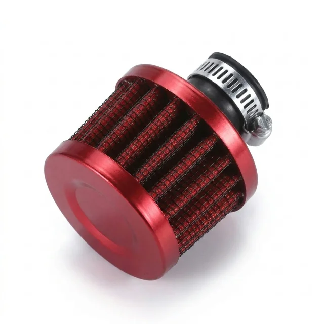 Mini Filtro De Aire Conico Jdm Para Tapa Válvula Carros Rojo