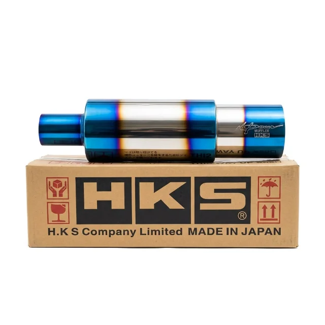 Muffler Resonador Azul Tornasolado HKS 3.5" para Carro