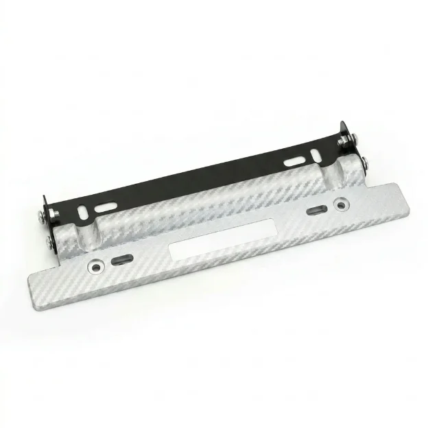 Porta Placa Graduable Delantero Tunning Plateado