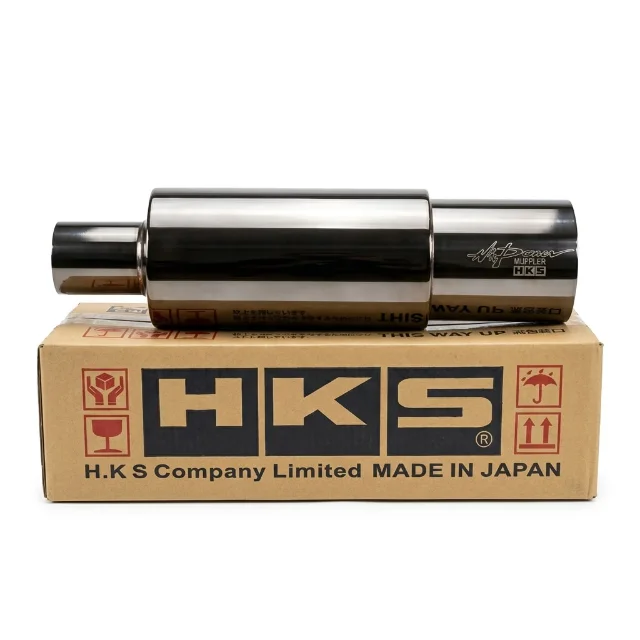 Muffler Resonador Negro Brillante HKS 3.5" para Carro