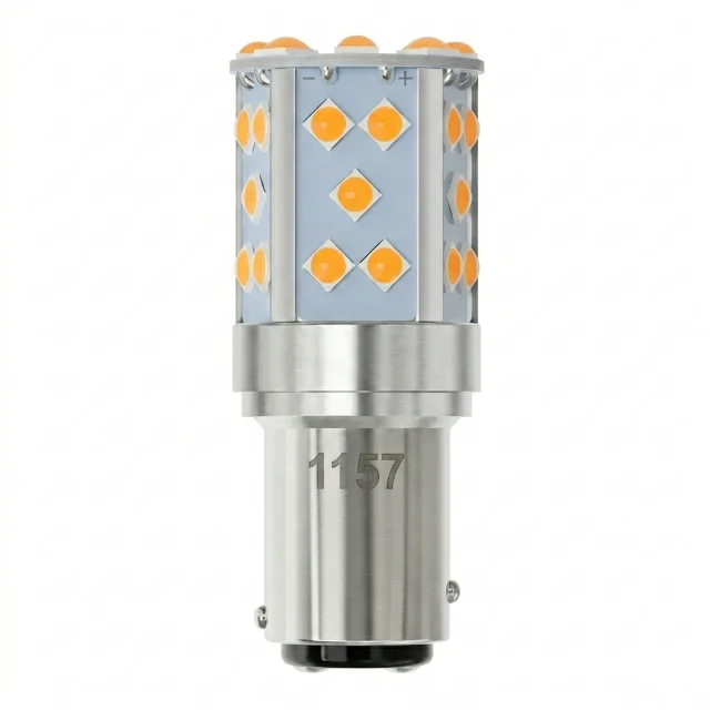 Bombillos Led 1157 Doble Contacto Ámbar 35 Led 12v